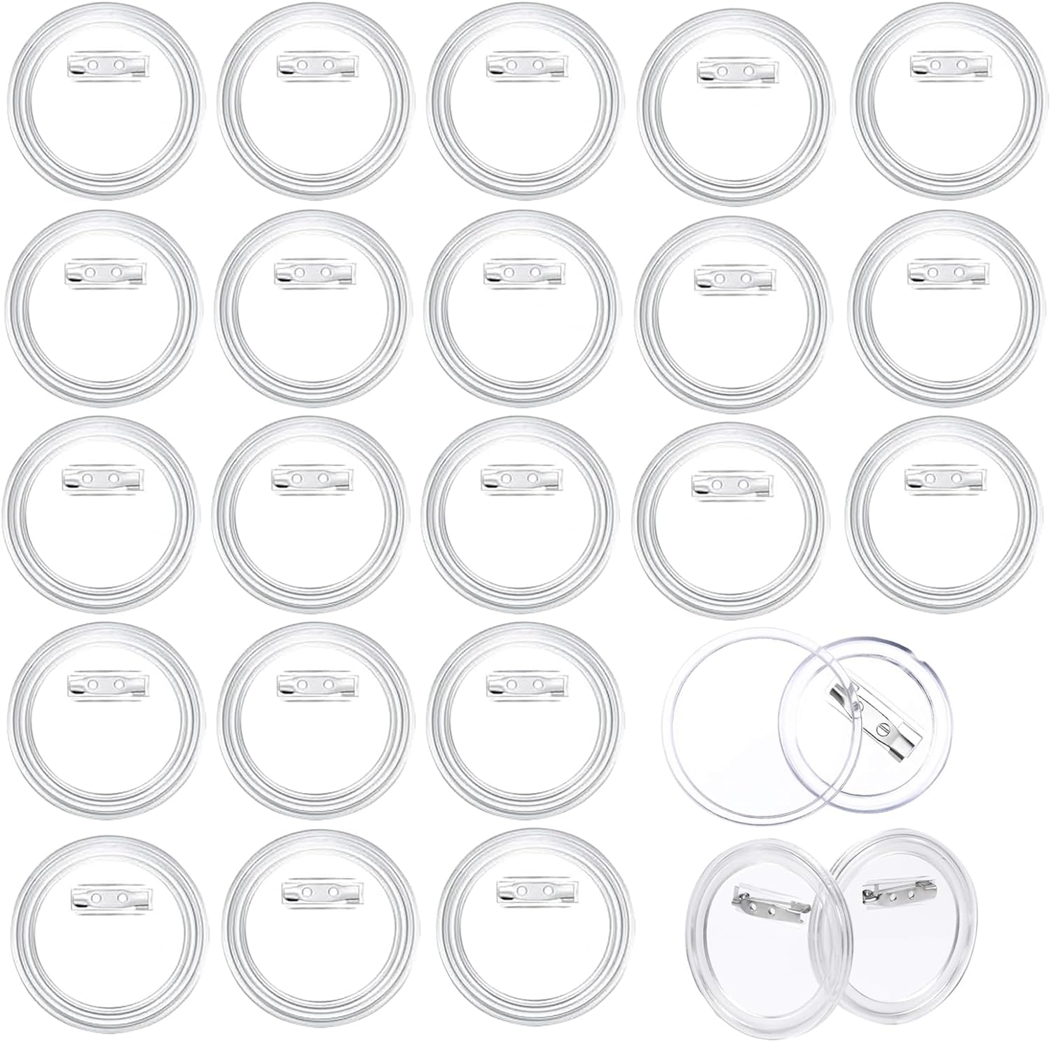 10x 3inch/7.5cm Large DIY Acrylic Button Pin Badge Clear Craft Button with Pin Round Picture Photo Buttons Make Your Own Buttons Badge for DIY Crafts and Craft Activities, School Projects,Badges (10)