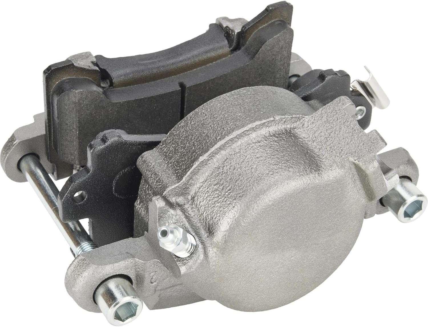 Speedway Motors Metric Disc Brake Caliper RH, 2.38 Inch Single Piston, 10mm x 1.5 Inlet, 5.5 Inch Mount Spacing, Pads Included, compatible with 1978-1988 GM Midsize