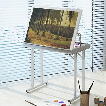 Elevating Desk, Standing Desk, Painting Table, Drawing Table, 26.0 x 35.4 x 31.5 inches 66 x 90 x 80 cm, Multi-functional Drafting Table, Work Bench, Study Desk, 0-80  Desk, Office Desk, Drafting