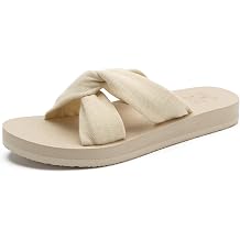 KuaiLu Dressy Sandals for Women Yoga Mat with Arch Support Comfortable Cushion Lightweight Casual Slides Summer Fashion Beach Pool Slip On Travel Orthotic Shoes Indoor Outdoor