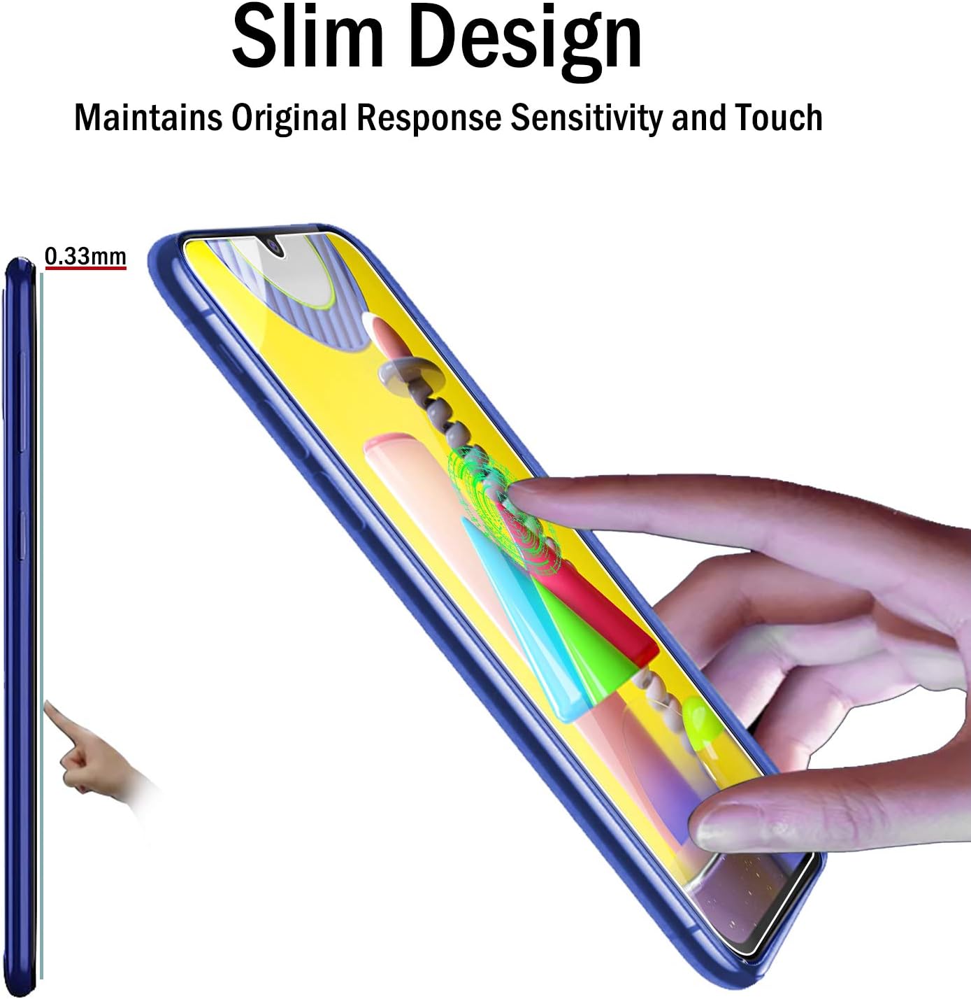 Discount QHOHQ Screen Protector for Samsung Galaxy M31,M21,A20, A50, A20S, A50S, A30S, M30S, [3 Pack] Tempered Glass Film, 9H Hardness - No Bubbles - Anti-Fingerprint - Anti-Scratch