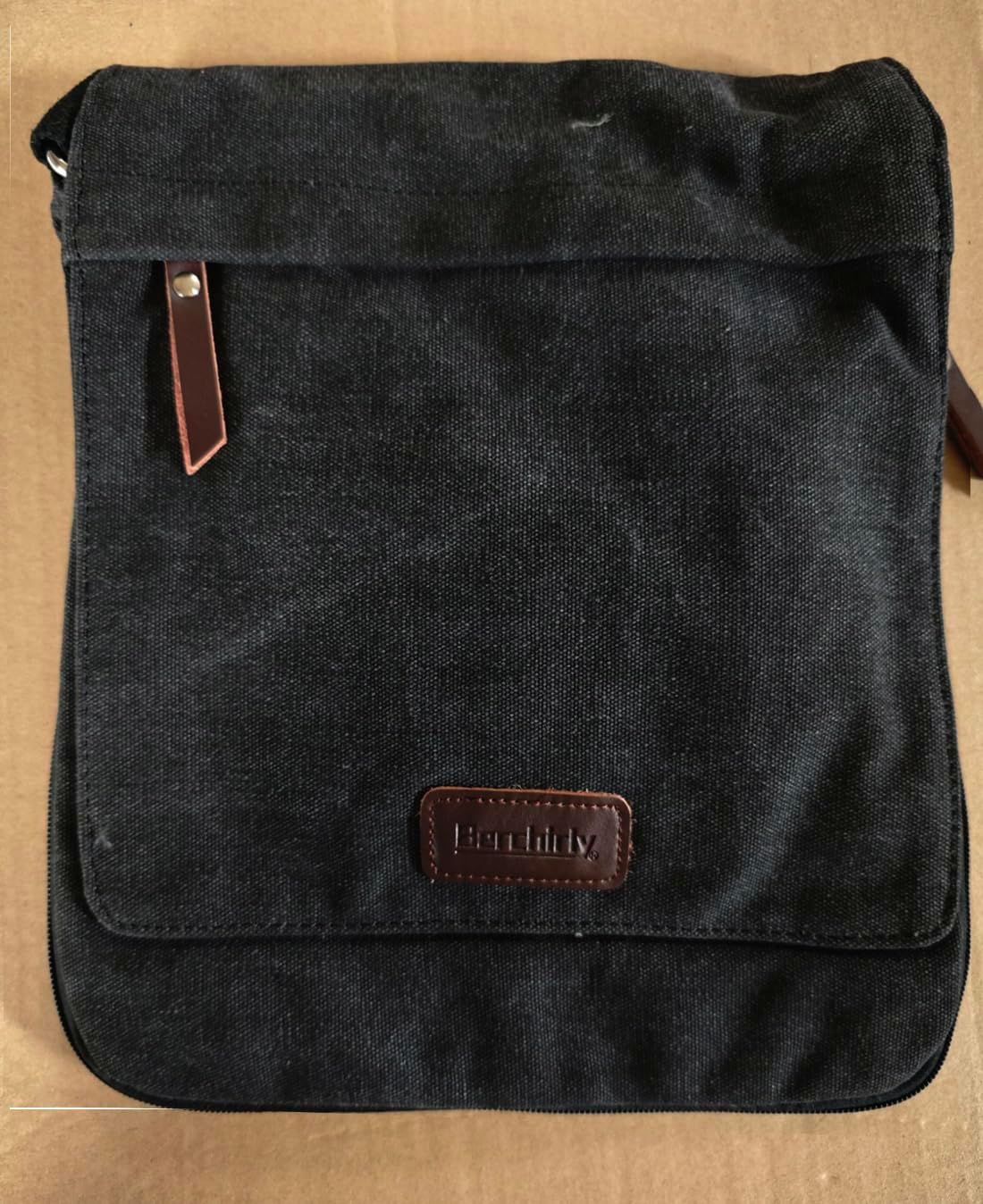 Berchirly Small Vintage Canvas Leather Messenger Crossbody Bag Pack Organizer - Image 5