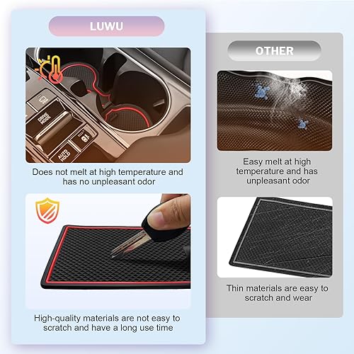 Miniatura 5 de Hynudai Sonata DN8 2020-2022 - Forros para consola central, alfombrillas para portavasos Sonata, antideslizantes, 2022, Sonata DN8, revestimiento de