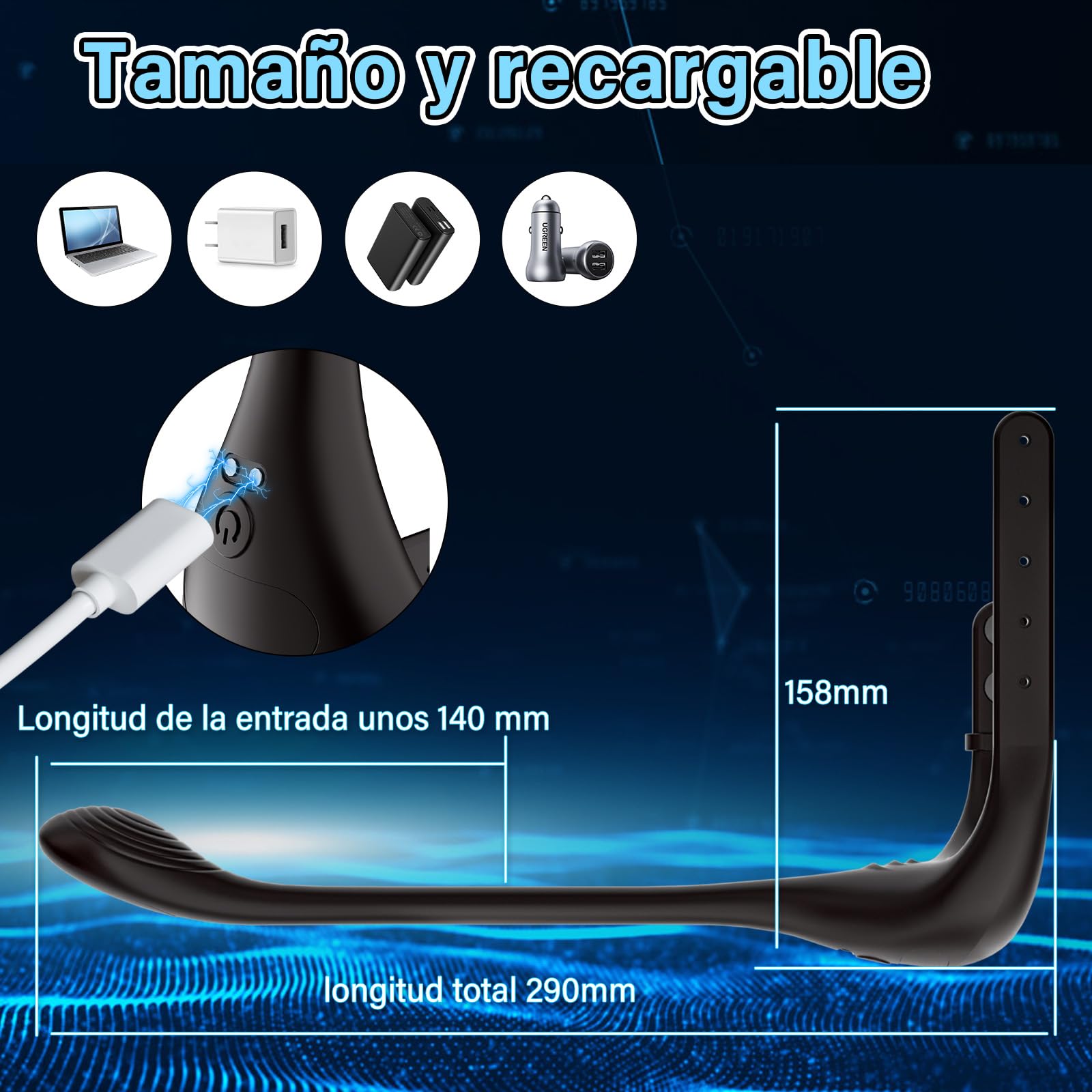 Juguetes Sexuales Hombres Anillo Vibradorador Pene - Plug Anal Consolador Sex Toys Eróticos para Sexo Pareja Adultos Vibrador Estimulador de Próstata con 10 Modos de Vibración, Gay Juguete Penis Ring