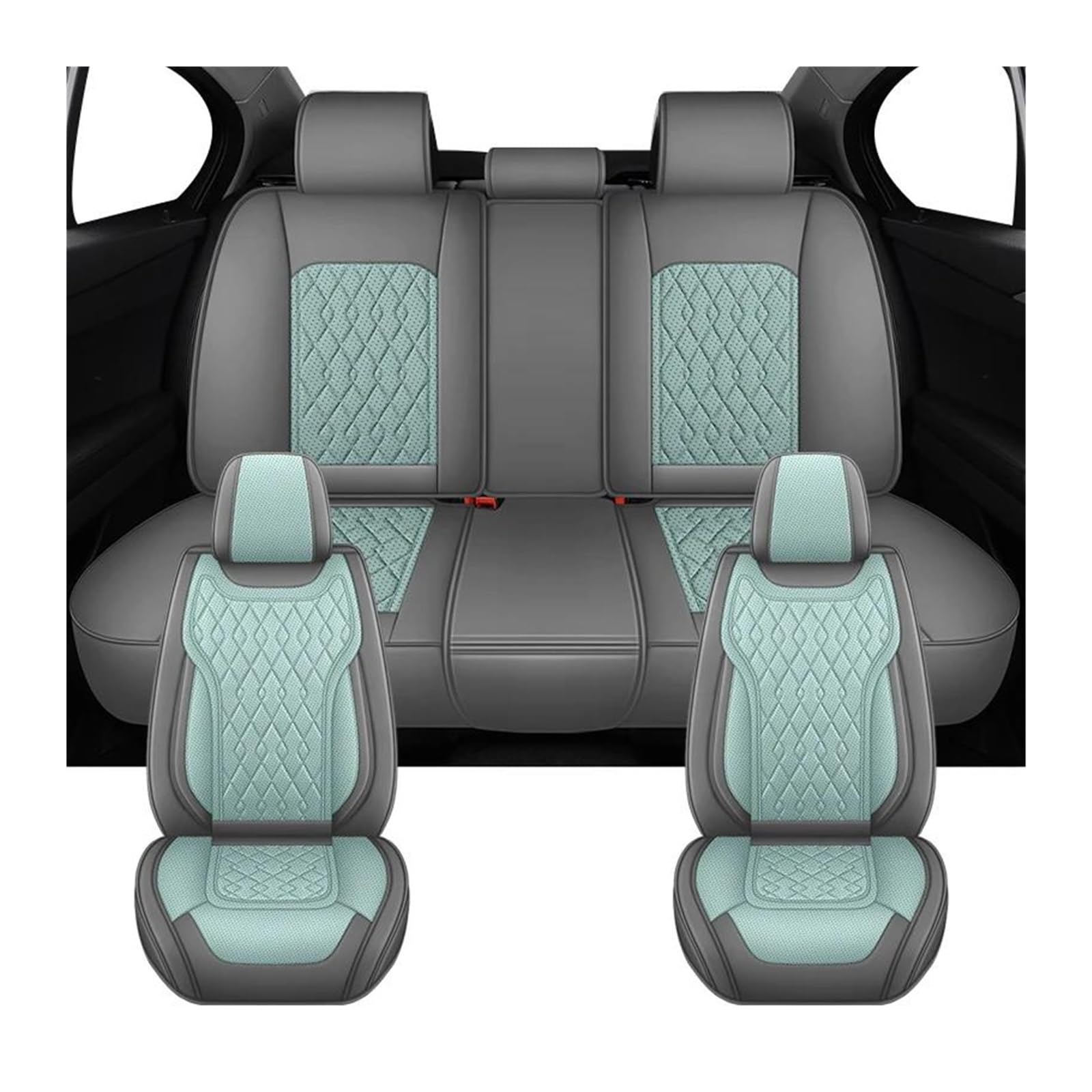 Housses de siège auto imperméables en PU vert pour protéger votre Kia - 5