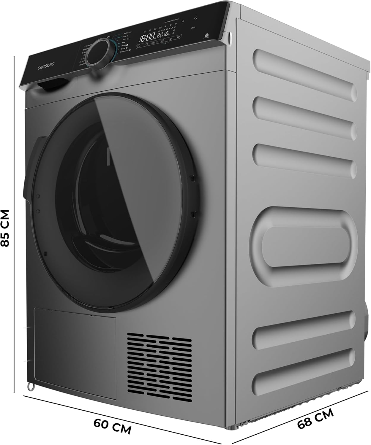Front view of Cecotec Bolero DressCode Dry 10505 Inverter Steel Heat Pump Dryer