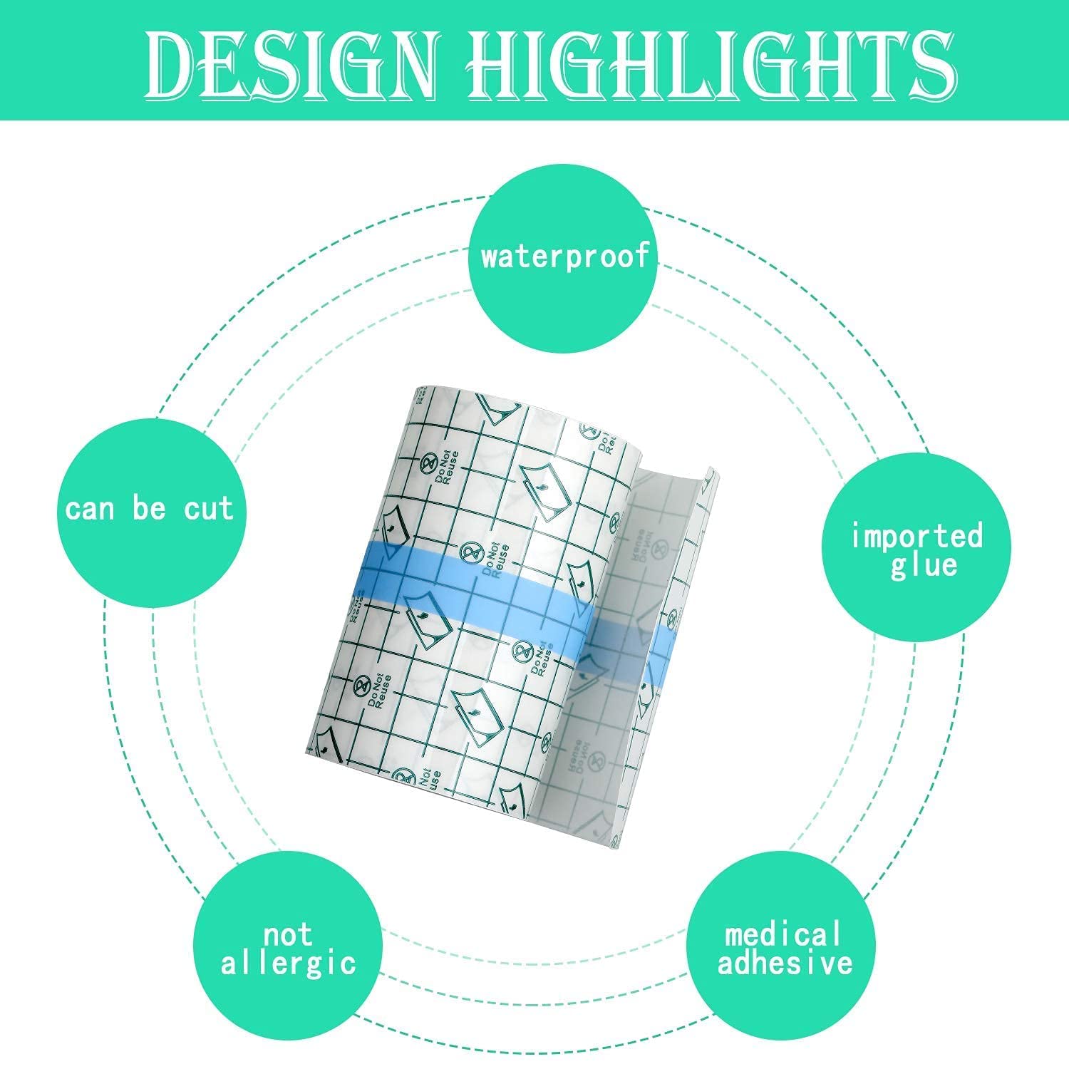 Transparent Stretch Adhesive Bandage Waterproof Bandage Clear Adhesive Bandages Dressing Tape for Tattoo Initial Healing and Skin Protective Dressing Bandage Tape (5CMx10M) — Amazon image 9