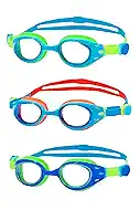 3 Pack Swim Goggles for Adults Kids Ages 6+ | No Leak Anti-Fog UV Protection | with 3 Hard Travel Cases
