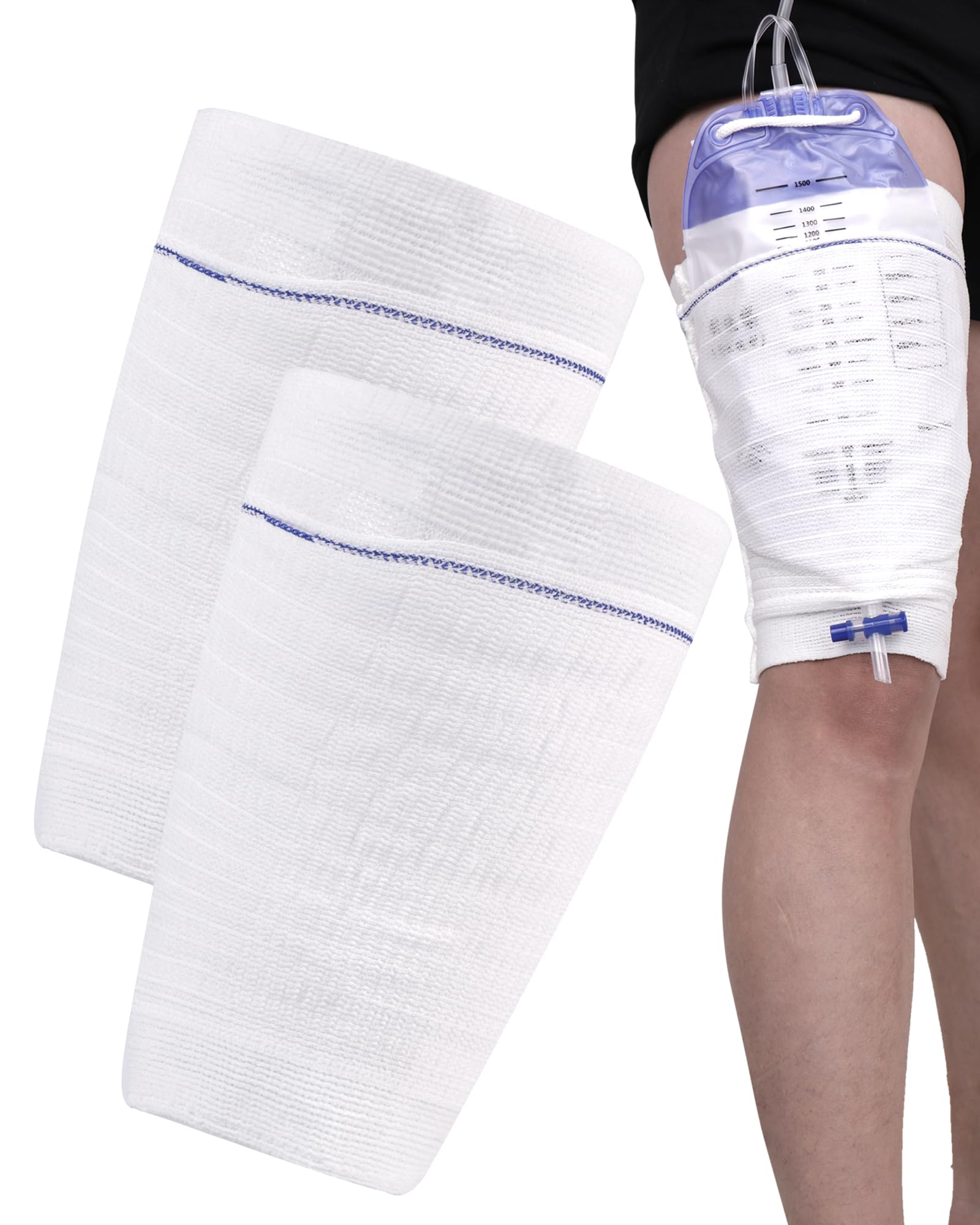 2 Pcs Catheter Leg Bag Holder for Men, Catheter Stabilization Device Catheter Supplies Urine Drainage Bag Holder Stay in Place (M-2)