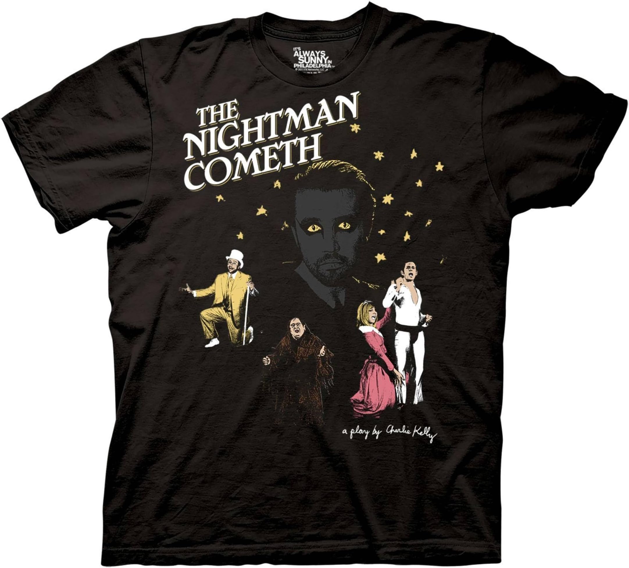 Ripple Junction It's Always Sunny in Philadelphia The Nightman Cometh Adult TV T-Shirt Officially Licensed, Black, 3XL