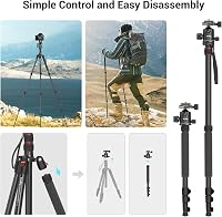 SMALLRIG 3935 180cm Alumínium Kamera Tripod Monopod, 360° Gömbfej, Telefontartó, 15kg Terhelhetőség 5