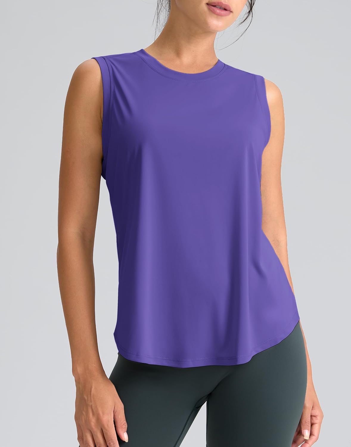 SANTINY Women's Sleeveless Workout Tops Breathable Lightweight Active Tennis Yoga Shirts Athletic Running Tank Tops for Women - Image 2