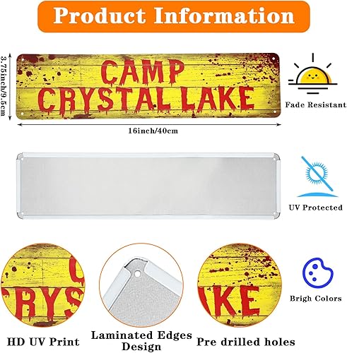 Miniatura 2 de Sibba Regalos de película de terror de Navidad, letrero de calle con lago de cristal, decoración de película de terror, póster de Halloween, bar,