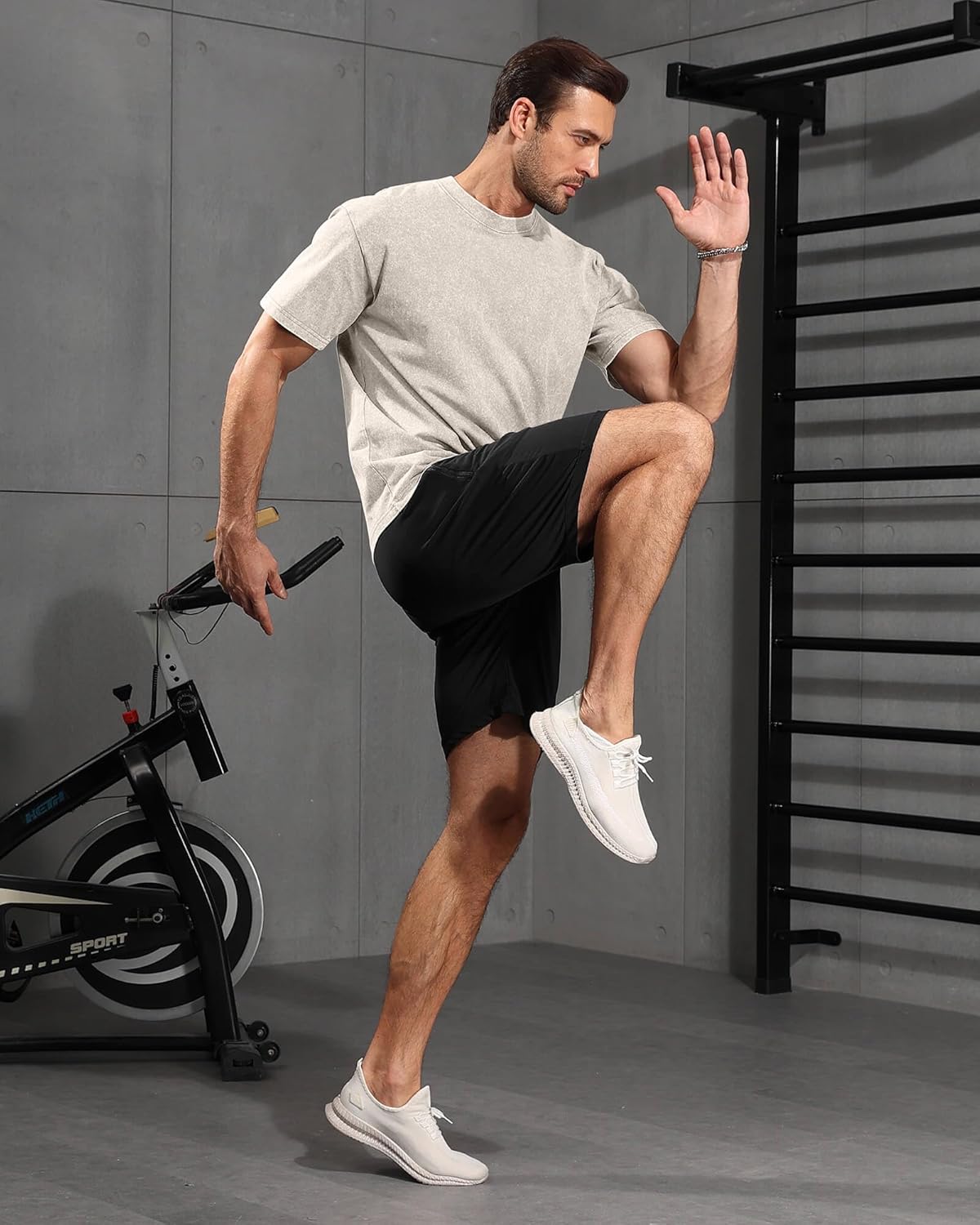 Mens Acid Wash T-Shirt Oversized Unisex Cotton Vintage Tees Short Sleeves Casual Shirt for Men - Image 4