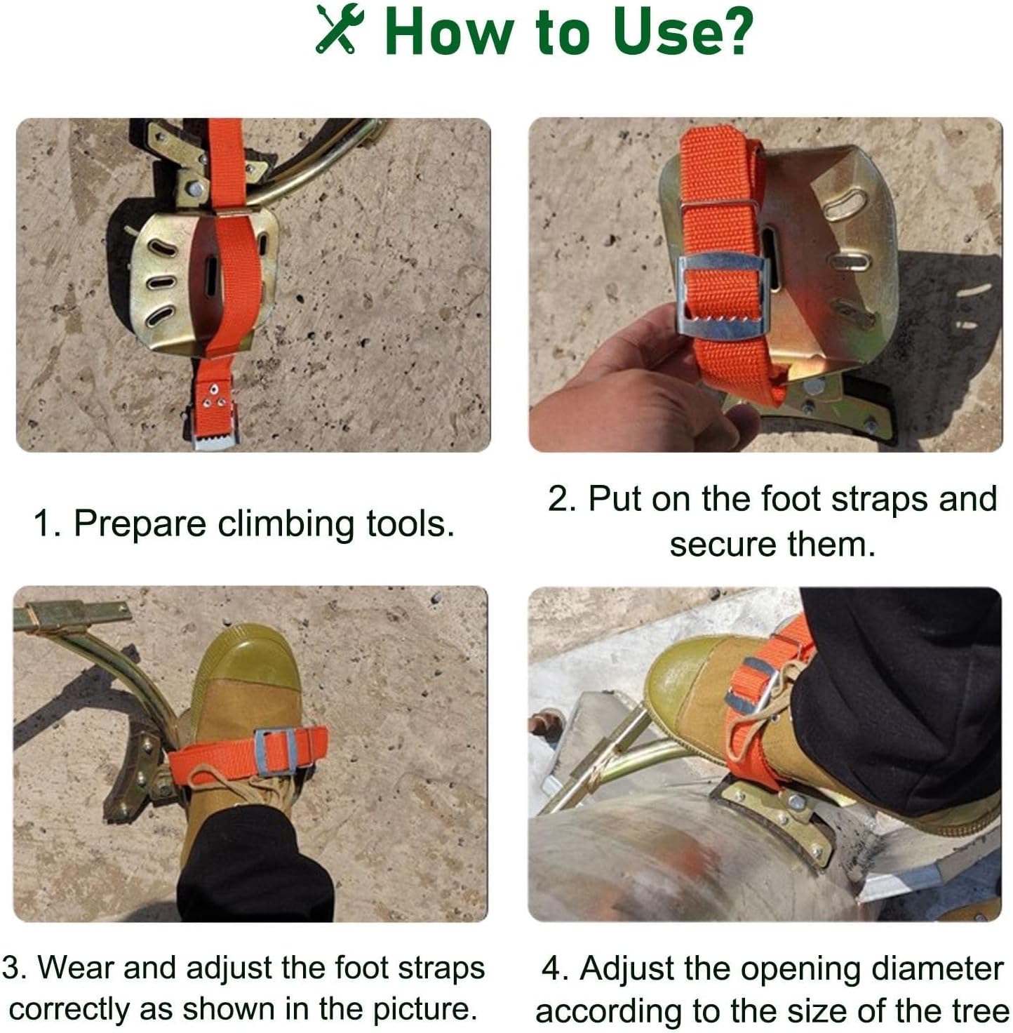 Adjustable Pole Climbing Shoes with Rubber Spikes, Portable Power-Operated for Substat – Ideal for Safe Climbing and Enhanced Stability (Model 600).(350 型号)