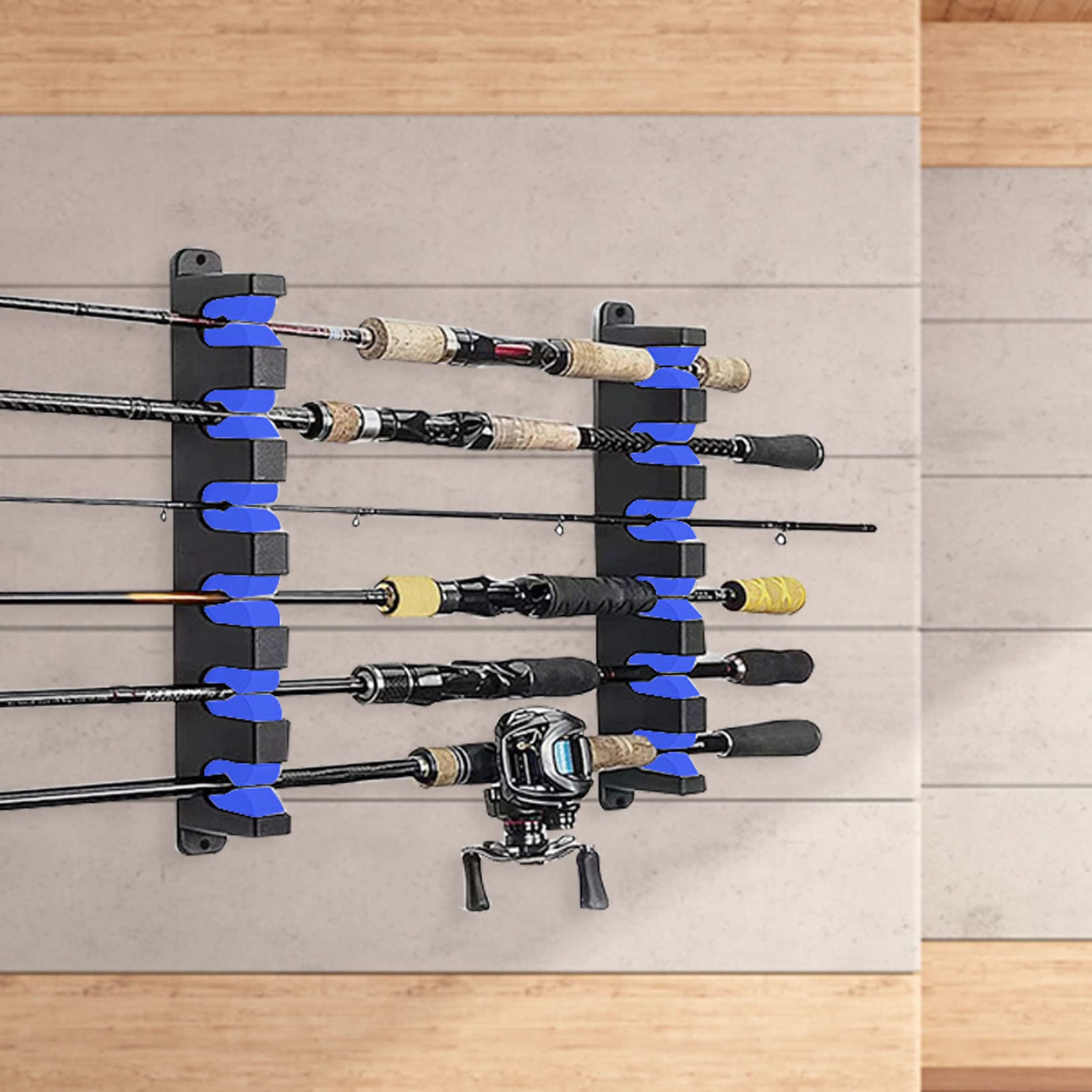 Supporto Parete Per 3 Canne Da Pesca - Orizzontale, Per Garage O Barca