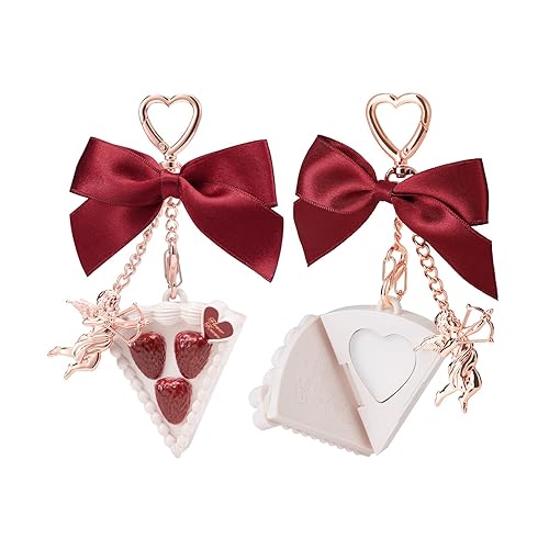 Flower Knows Strawberry Cupid Solid Perfume,Cake Bag Charms,Portable Travel Perfumes,Long Lasting Fragrances,2-in-1 Red Cute Keychain Purse for Women,Girls&Bow Lovers Gift,0.11 oz(Cream Gardenia) - Cream Gardenia