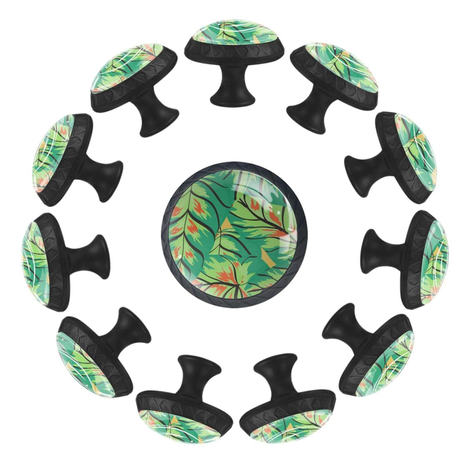 Boutons de tiroir feuilles de bananier au design raffiné pour chambre