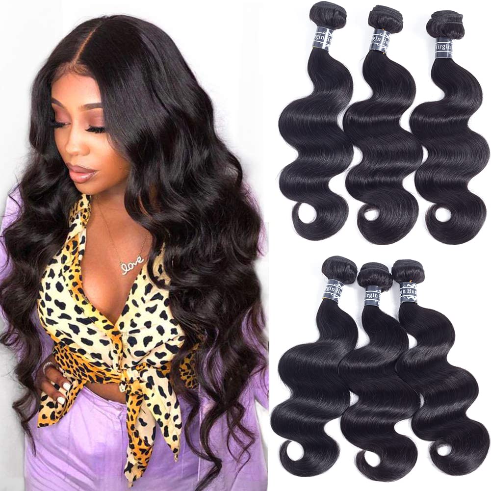 Amella Hair 8A Grade Body Wave Bundles 20 22 22 Inch Body Wave Human Hair Bundles Body Wave Hair 3 Bundles 100% Unprocessed Brazilian Virgin Hair