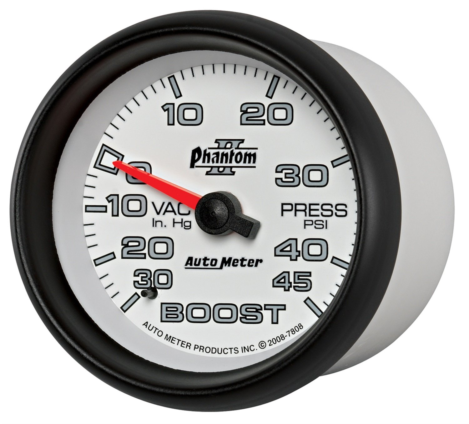 Auto Meter 7808 Phantom II Mechanisches Boost-Vakuum-Messgerät 76,2 cm Hg.-45 PSI
