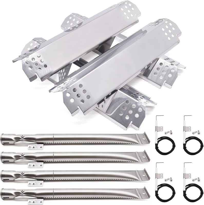 Grill Replacement Parts for Nexgrill 720-0830H, Nexgrill 720-0888, 720-0888N, Grill Burner Tubes, Heat Shield Tent Plates and Grill Igniters Kit Replacement for Home Depot Nexgrill 4 Burner 720-0830H
