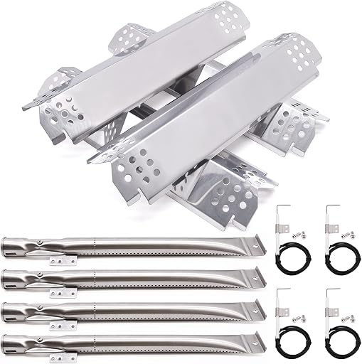 Grill Replacement Parts for Nexgrill 720-0830H, Nexgrill 720-0888, 720-0888N, Grill Burner Tubes, Heat Shield Tent Plates and Grill Igniters Kit Replacement for Home Depot Nexgrill 4 Burner 720-0830H