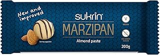 Sukrin Marzipan ohne Zuckerzusatz – Low Carb & Keto – Vegan & Ballaststoffreich – 5% Netto-Kohlenhydrate – Gesüßt mit Erythrit & Stevia – 45% Mandeln (200 g)
