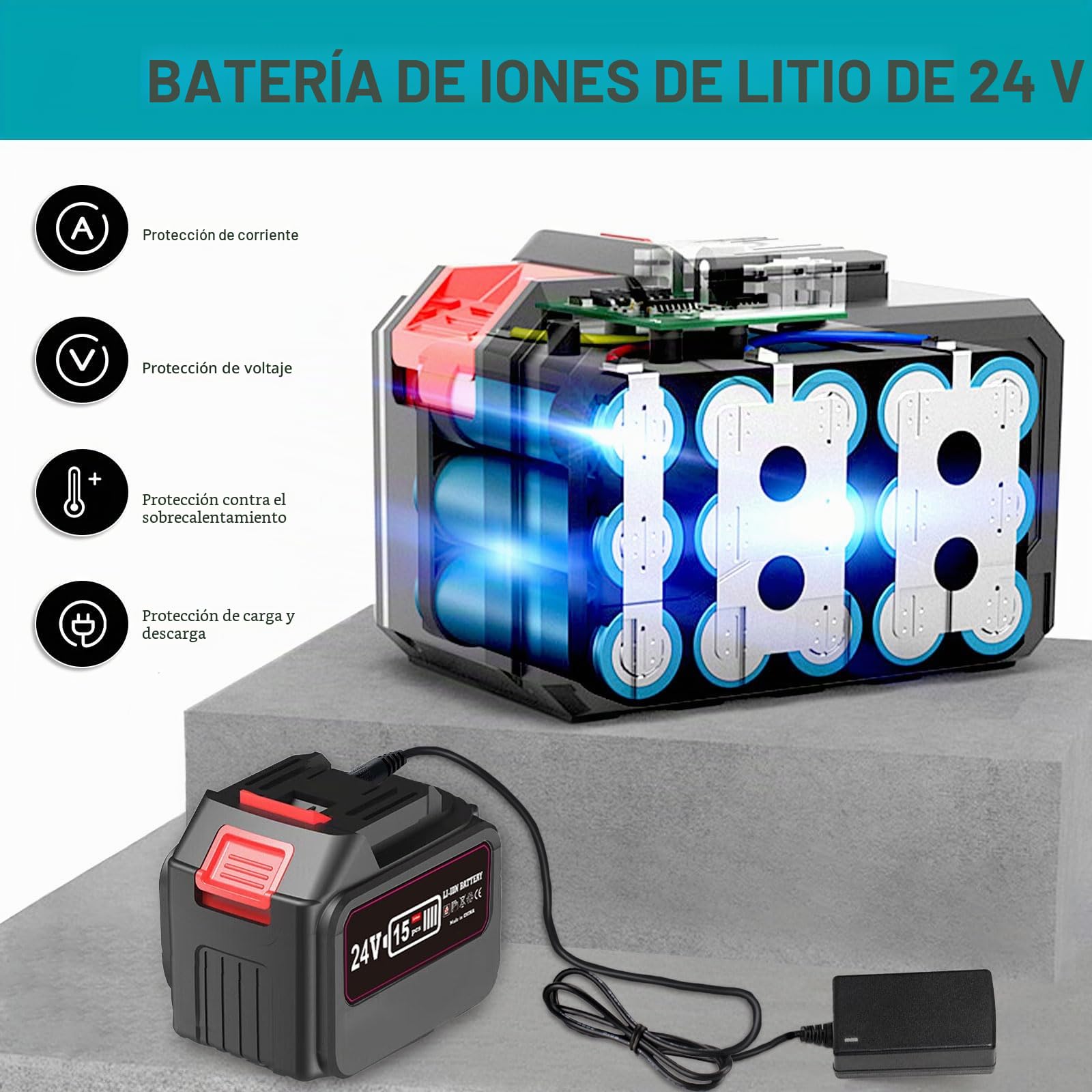 Desbrozadora Bateria Desbrozadora Electrica con 2 Baterías, Cortacesped Electrico Cortabordes Bateria con Cepillo de Malas Hierbas, Motor sin Escobillas
