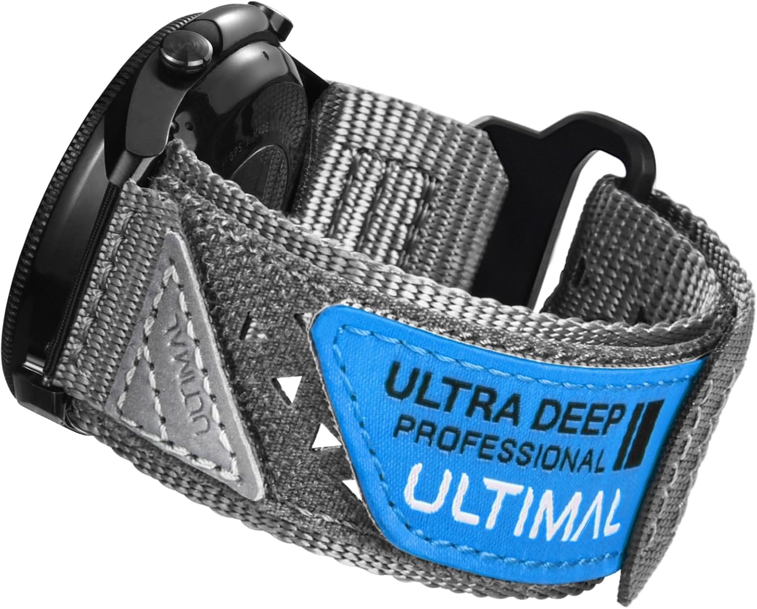 ULTIMAL Band Compatible with Samsung Galaxy Watch 3 45mm/Galaxy Watch 46mm/Gear S3 Frontier/Classic, 22mm Nylon Sports Strap for Men Women(Grey,L)