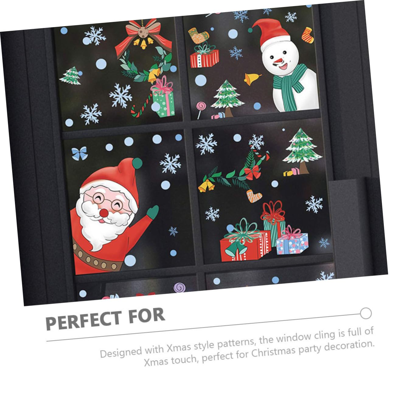 TOPBATHY 30 Hojas Pegatinas Navideñas Para Ventanas Calcomanías De Ventanas De Renos Pegatinas En Las Ventanas Calcomanías De Ventana De Papá Noel Decoración Navideña De Polivinilo