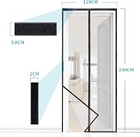 Apalus Prime Mágneses Szúnyogháló Ajtóra 120x240cm Fekete Rovarháló Erkély Terasz Időjárásálló Tépésálló Erős Mágnes 3