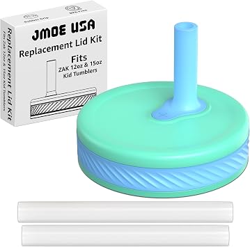 Jmoe USA Replacement Lid Set Compatible With 15oz and 12oz Zak Kelso Kid Tumblers | Fits 15 oz and 12 oz Stainless Steel and Plastic Cups | BPA Free Teal