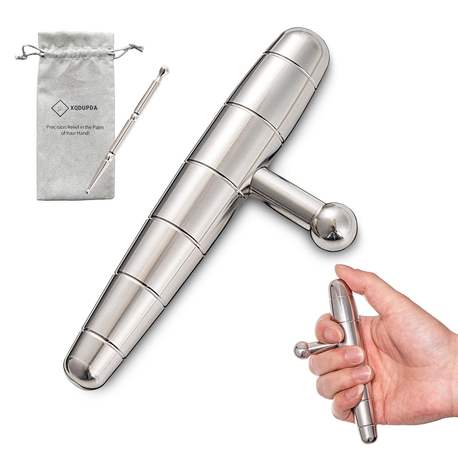 2 in 1 Trigger Points Massage Tool Stainless Steel T-Bar Deep Tissue Massage Tool for Pain Relief Full-Body Fascial Relaxation – Ideal for Shoulders, Neck, Legs, and Arms – Perfect for Sports Therapy