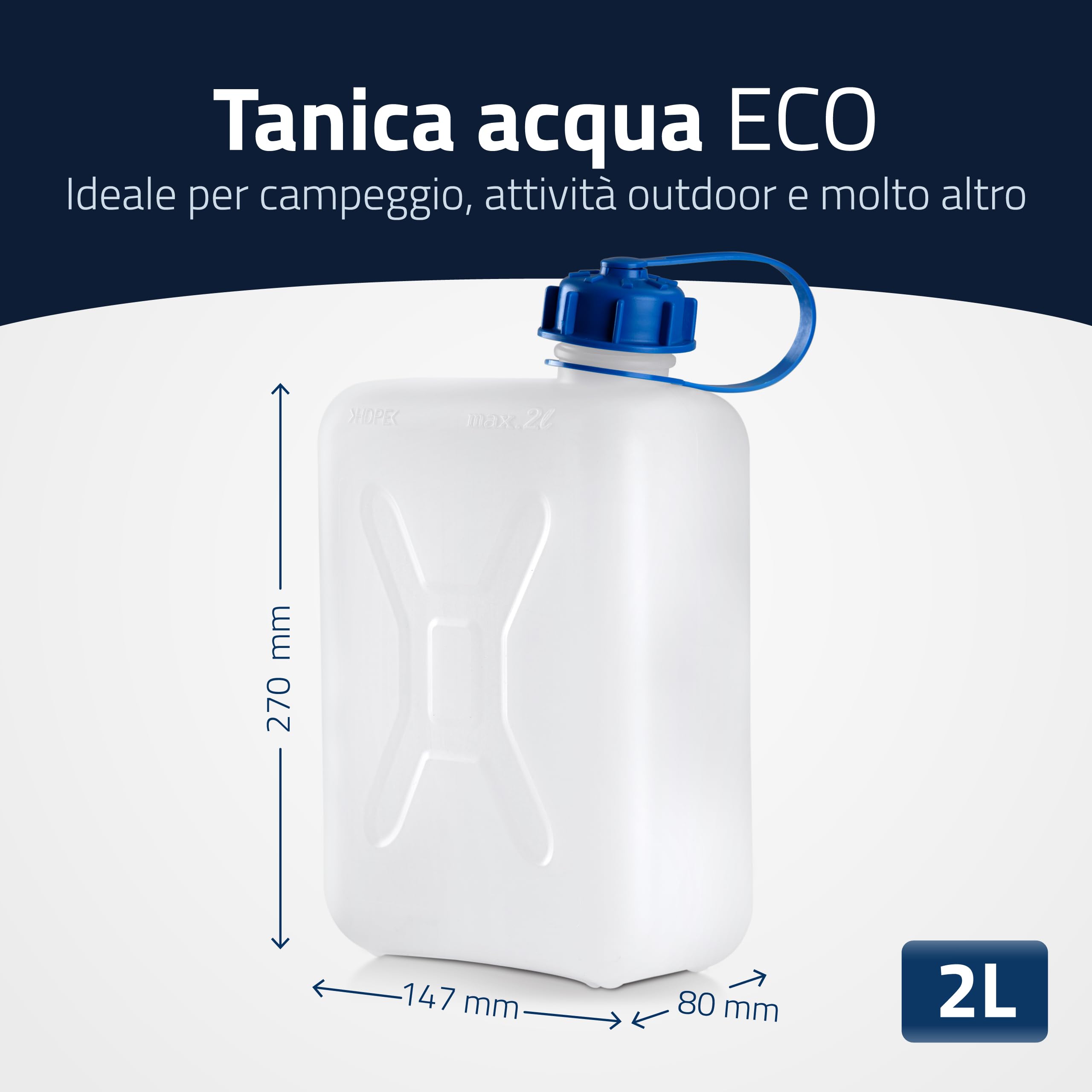 hünersdorff Tanica per acqua ECO con tappo avvitabile, 2 l, 810250