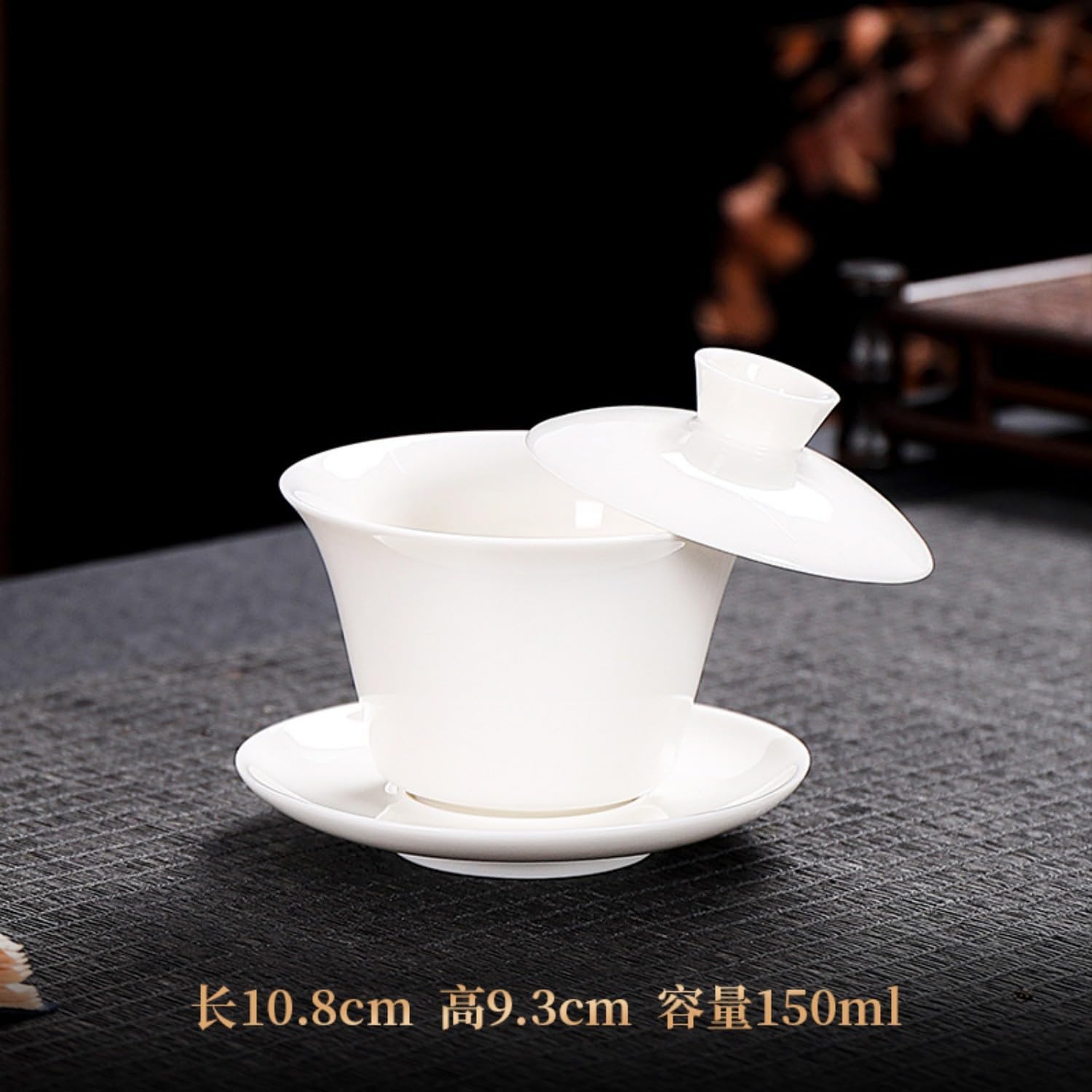 白瓷悬停盖碗 Glass Tea Cup,Ceramic cup Set,Zi Sha Tea Cup,Ceramic Teapot,Purple Clay Tea 悬停三才盖碗德化白 Ceramic Coffee Mugs Set,Microwave & Dishwasher Safe,Gift for Man and Women