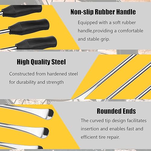 Miniatura 3 de Cucharas de neumáticos de 14.5 pulgadas, herramientas para cambiar neumáticos de motocicleta, juego de hierro, palancas de cuchara de neumáticos,