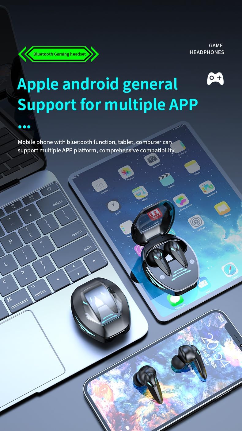 Bluetooth Headphones Wireless Earbuds in Ear Buds, Sports Earphones Deep Bass with Charging Case Headset, Light-Weight Earbud with Mic for Phone Laptop PC TV Running Workout