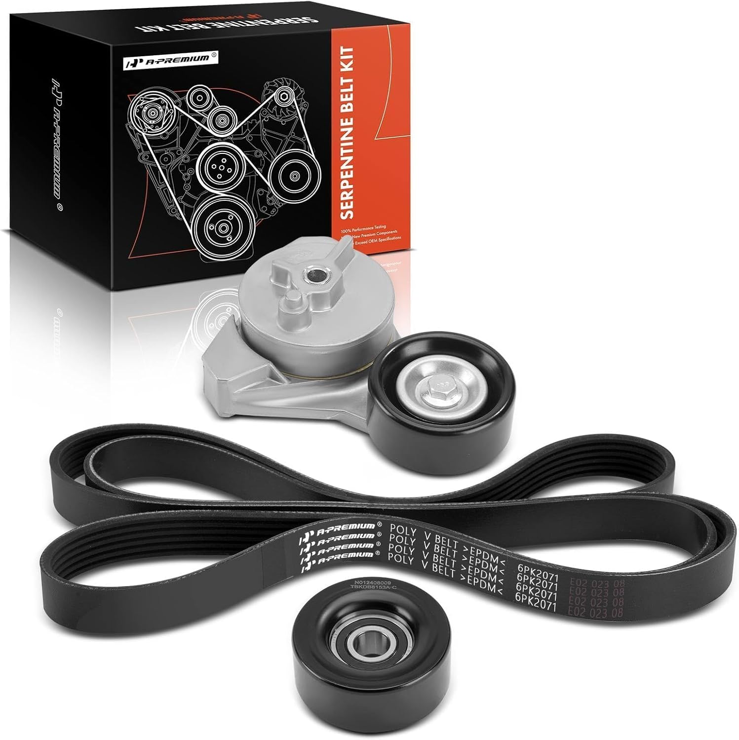 A-Premium Engine Serpentine Belt Drive Kit with Tensioner & Idler Compatible with Cadillac DeVille 2000-2005, Seville 1998-2004 & Oldsmobile Aurora 2003 & Pontiac Bonneville 2004-2005, 4.0L 4.6L