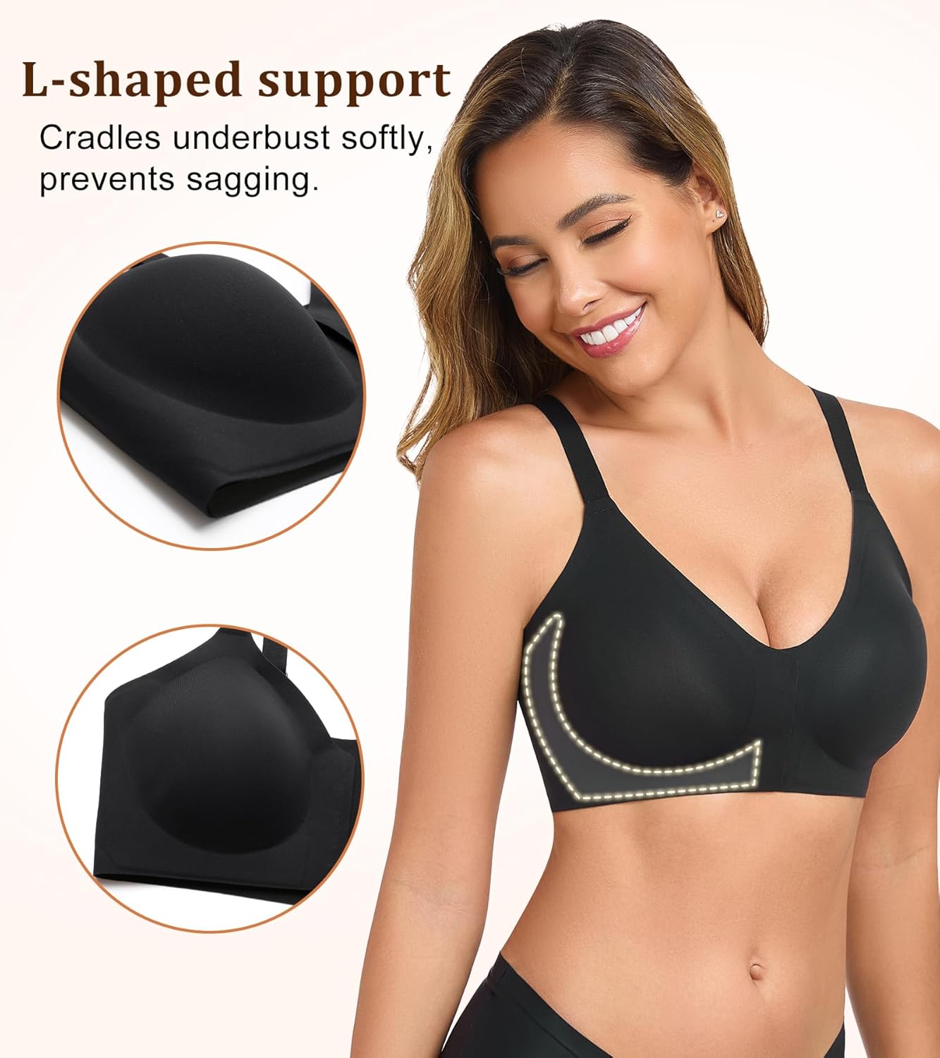 Women's Seamless Front Closure Posture Back Smoothing Wireless Bra