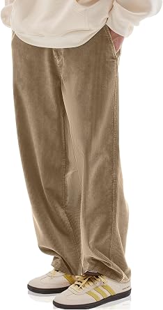 HOTake Mens Casual Loose Fit Stretch Corduroy Pants