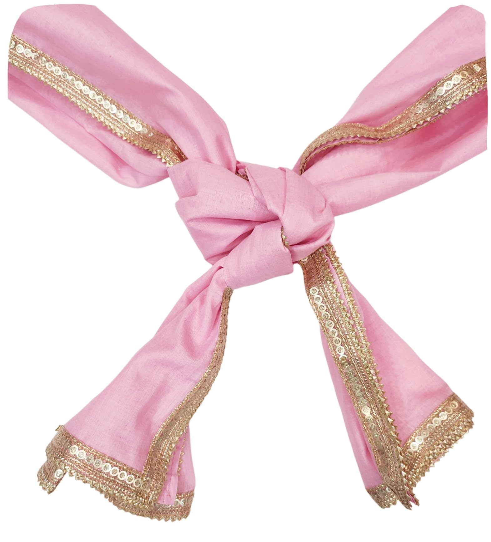 Wedding Pink Gathbandhan/Gathjoda Dupatta/Chunni In Cotton Terrywell (length # 2.5 metre) /Phere Ki Chunni