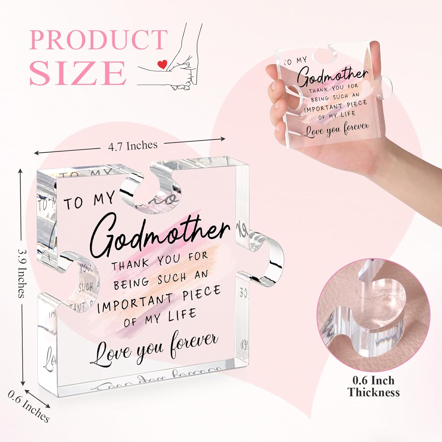Godmother Gift from Godchild - Mothers Day Gifts for Godmother Proposal Gift Puzzle Piece God Mother Birthday Christmas Promoted to Godmother Gifts - Image 2