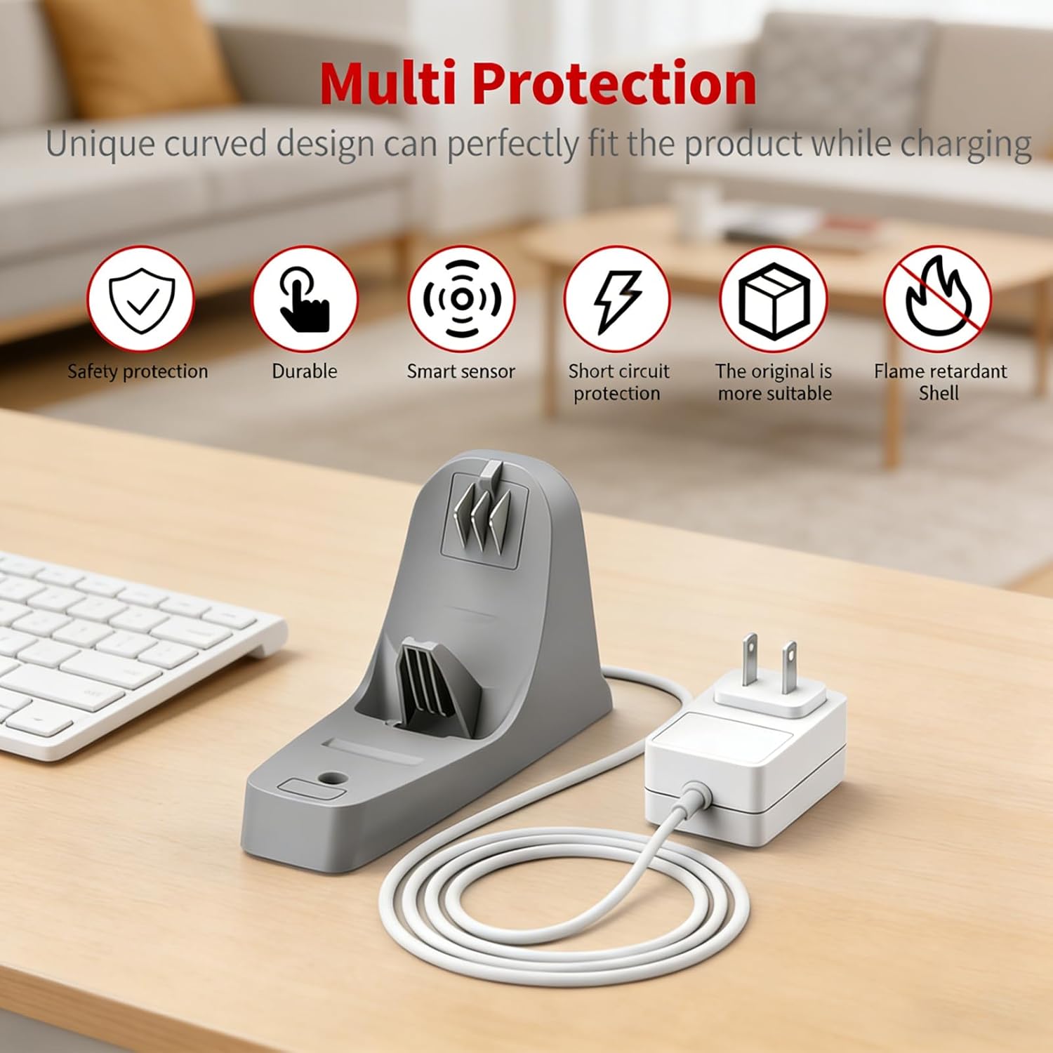 8.2V 150mA Charging Dock Compatible with Black and Decker HNVC215B12AEV Dusbuster Handheld Vacuum, Replacement Charger Base Compatible with Black + Decker HNVC215B HNVC220B Hand Vacuum