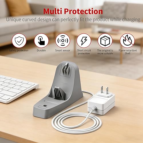 Miniatura 4 de Base de carga de 8.2 V 150 mA compatible con aspiradora de mano Black and Decker HNVC215B12AEV Dusbuster, base de cargador de repuesto compatible