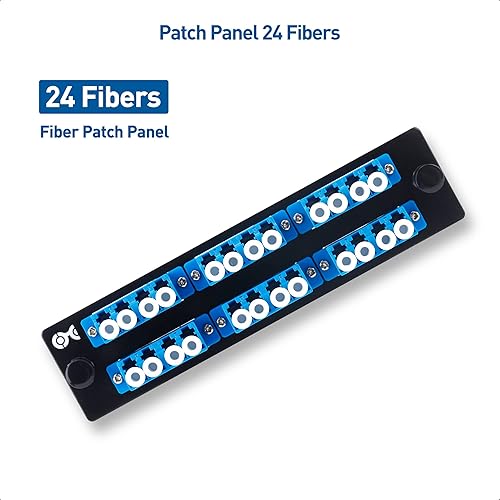 Miniatura 6 de Cable Matters Panel de conexión de fibra de modo único LC a LC OS2 de 24 fibras con 6 adaptadores de fibra óptica cuádruple LC/LC UPC - Compatible