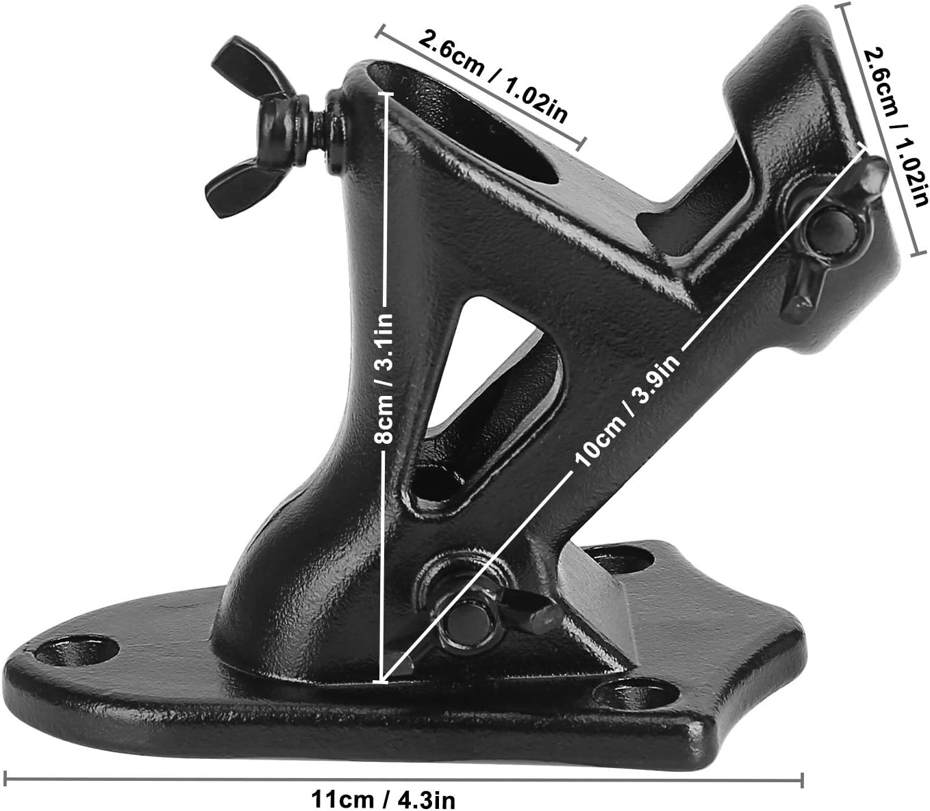 Stainless Steel Heavy Duty Flag Pole Holder，Wall Mount House & Estate Flag Pole Bracket， Flag Pole mounting Bracket 2 Positions for 1“ Flag Pole (Black) - Image 3