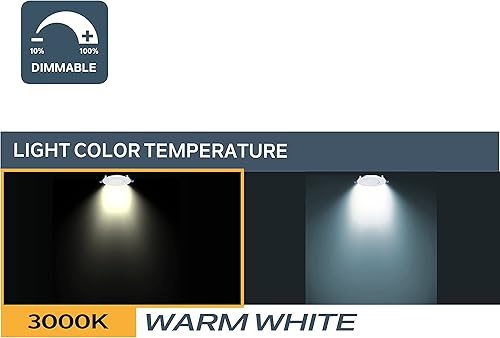 Miniatura 3 de Paquete de 24 paneles delgados de 4 pulgadas con clasificación IC, regulables, ultra empotrables, con caja de conexiones, 9 W, 750 lúmenes, blanco