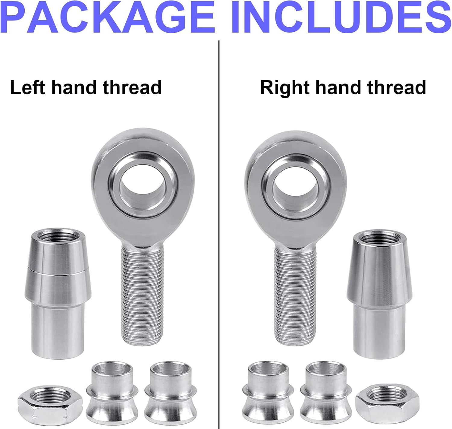 3/4" Heim Joint Rod End Kit with Tube Adapters and Jam Nuts - Right & Left Hand Thread, .750" Chromoly Joints for Panhard Rod - 1 Pair