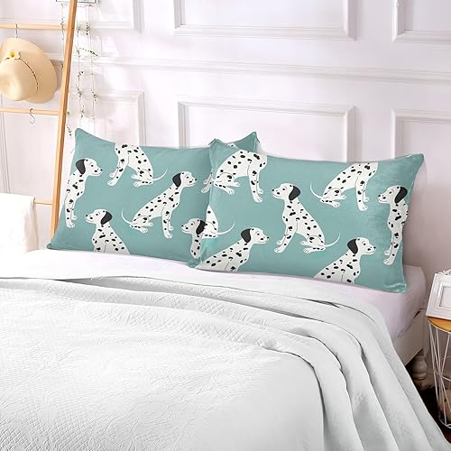 Miniatura 5 de Fundas de almohada de felpa con patrón dálmata, funda de almohada Queen, con cremallera de apertura lateral, fundas de almohada suaves, 4 tamaños