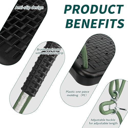 Miniatura 2 de Juego de columpios de plástico de repuesto resistente, con cuerda ajustable antideslizante para colgar, accesorios para asiento de columpio para